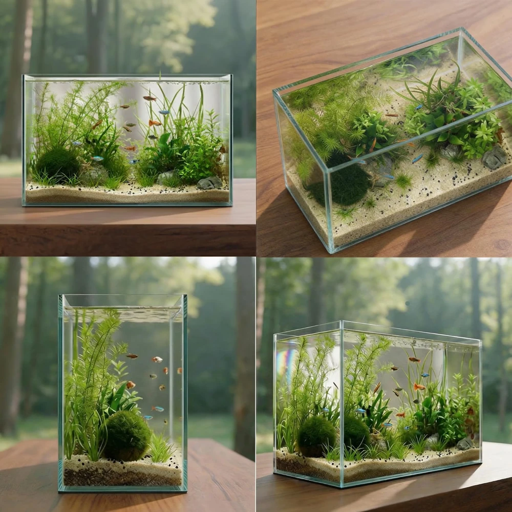 10 Gallon Glass Fish Tank Open-Back Lid for Guppies
