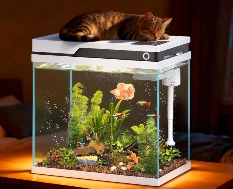 Vehipa Smart Fish Aquarium Kit 7 Gallon for Guppies