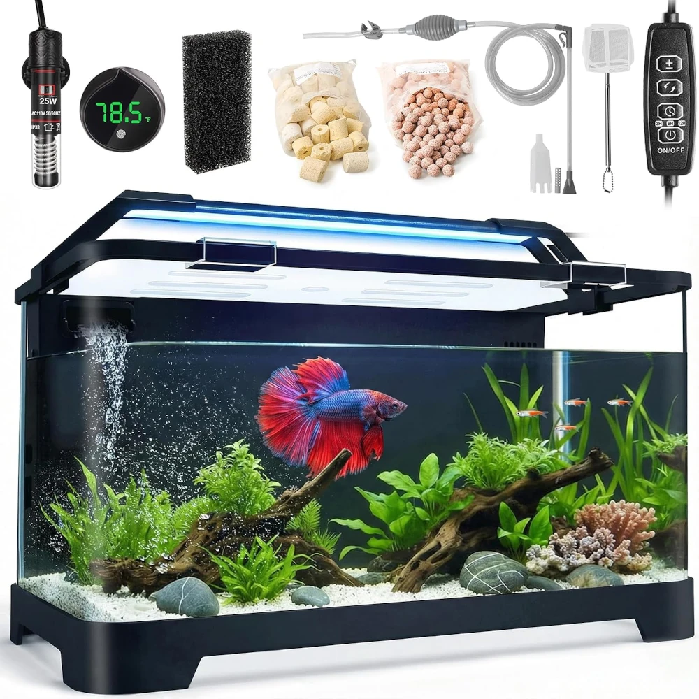 eWonLife 3.5 Gallon Aquarium Kit for Guppies